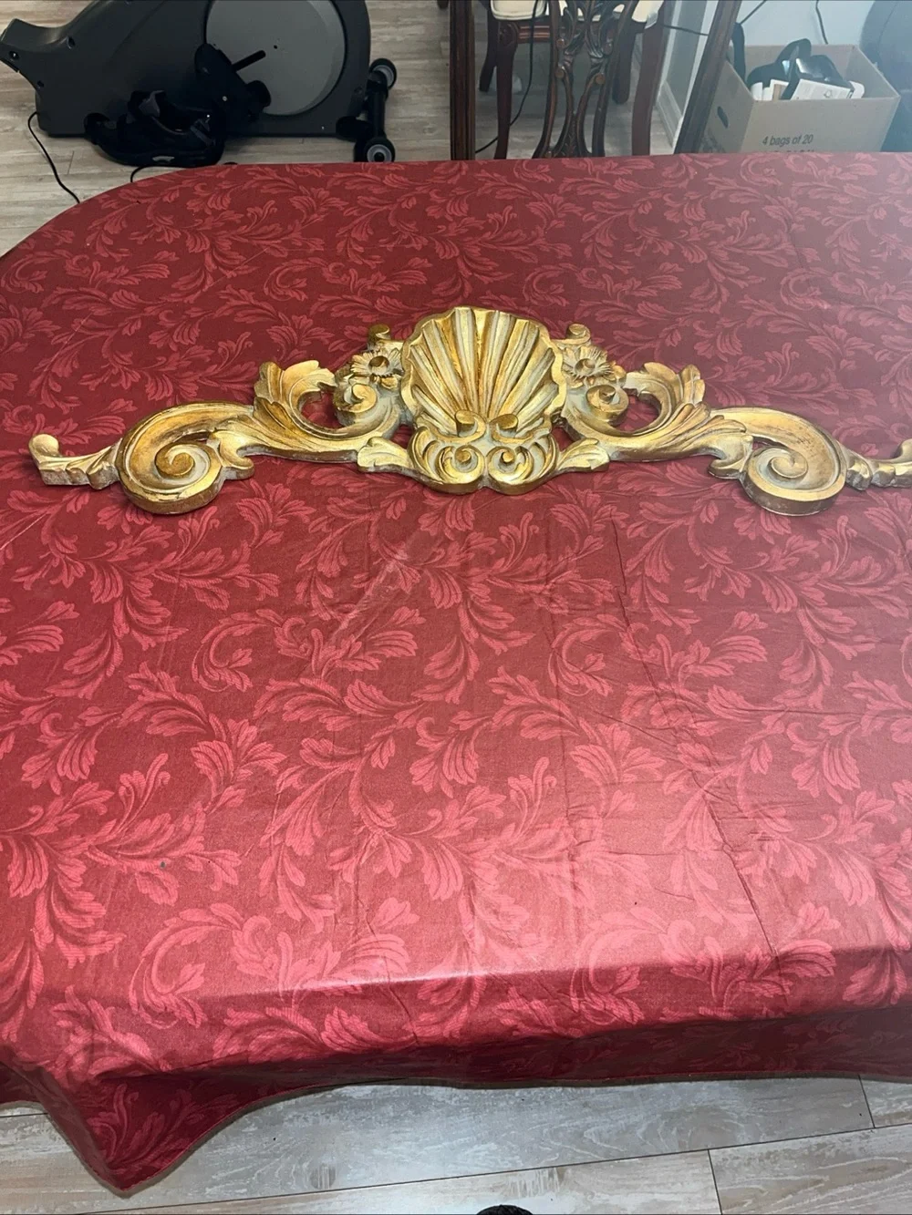 Gold Solid Wood Ornate Wall Accent - Decorative Door Pediment